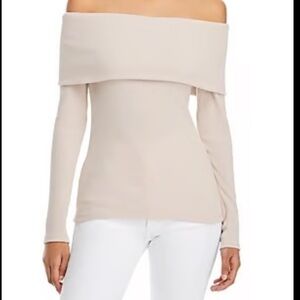 NWOT Enza Costa Off The Shoulder Sweater-rose tan size large